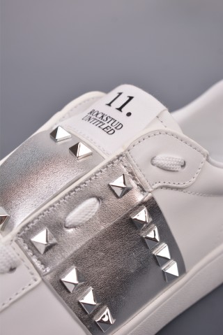 Valentino Rockstud Untitled Low Sneaker 'White / Gold' view 7