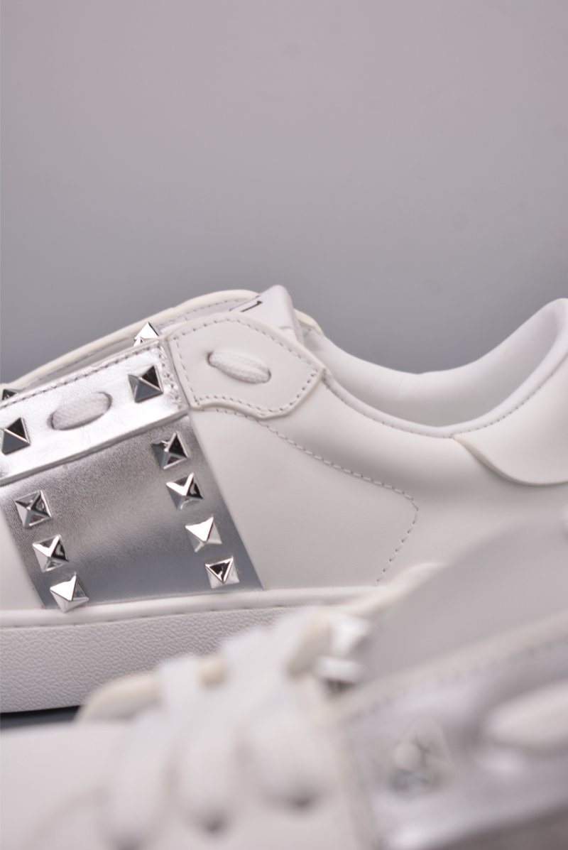 Valentino Rockstud Untitled Low Sneaker 'White / Gold' view