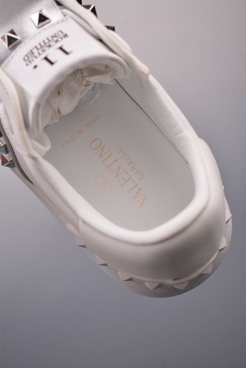 Valentino Rockstud Untitled Low Sneaker 'White / Gold' view