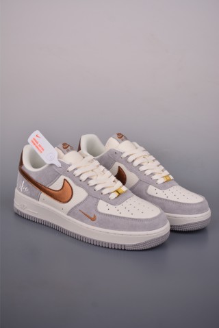 Nike Air Force 1 Low 'Grey / Gold' view 1
