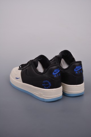 Nike Air Force 1 Low 'Black / White / Blue' view 2