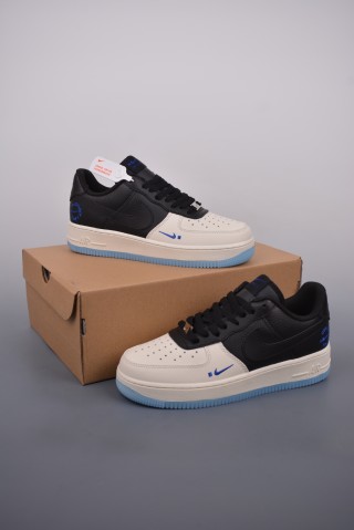 Nike Air Force 1 Low 'Black / White / Blue' view 5