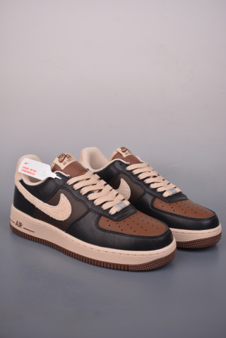 Nike Air Force 1 Low 'Black / Brown' view 1