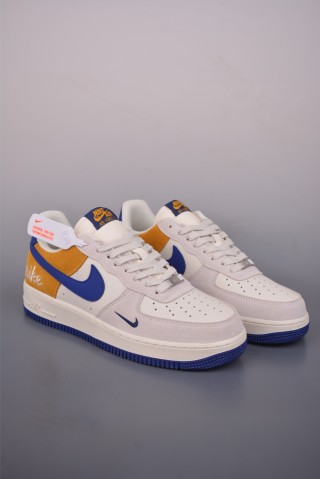 Nike Air Force 1 Low 'White / Yellow / Blue' view 1