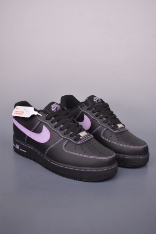 Nike Air Force 1 Low 'Black / Purple' view 1