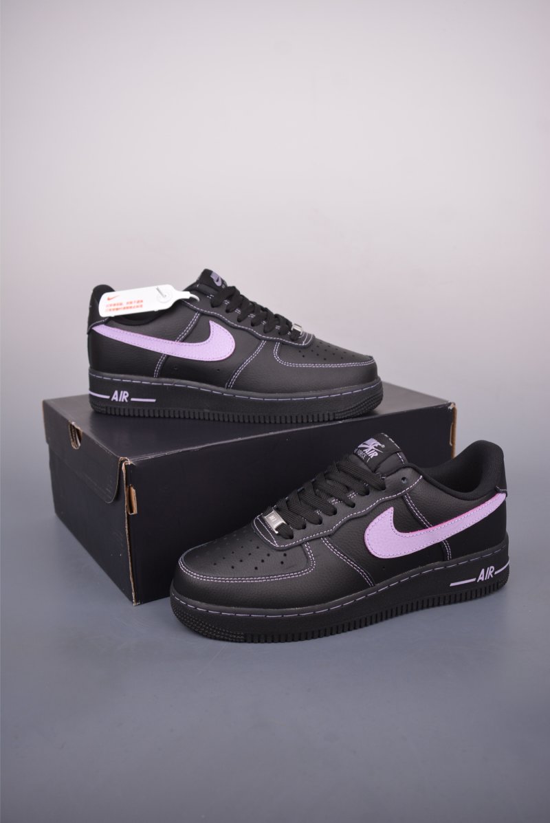 Nike Air Force 1 Low 'Black / Purple' view