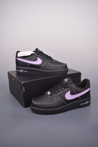 Nike Air Force 1 Low 'Black / Purple' view 5