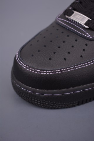 Nike Air Force 1 Low 'Black / Purple' view 6