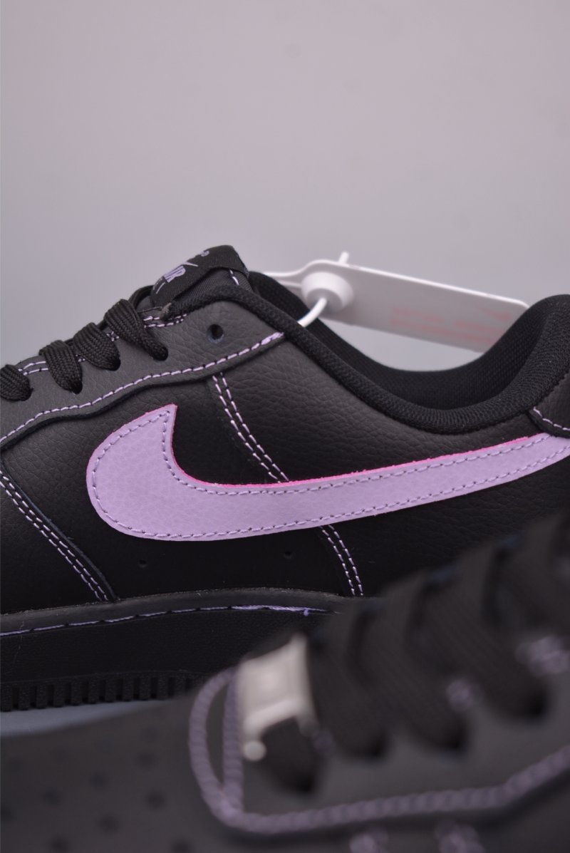Nike Air Force 1 Low 'Black / Purple' view