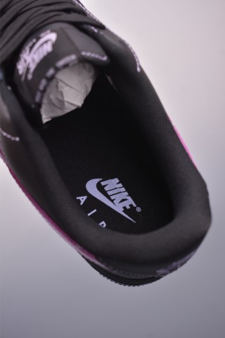 Nike Air Force 1 Low 'Black / Purple' view 9