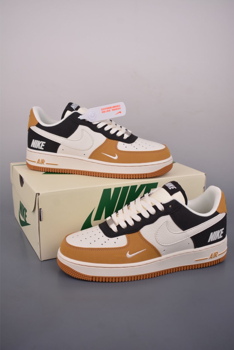 Nike Air Force 1 Low 'White / Brown / Black' view