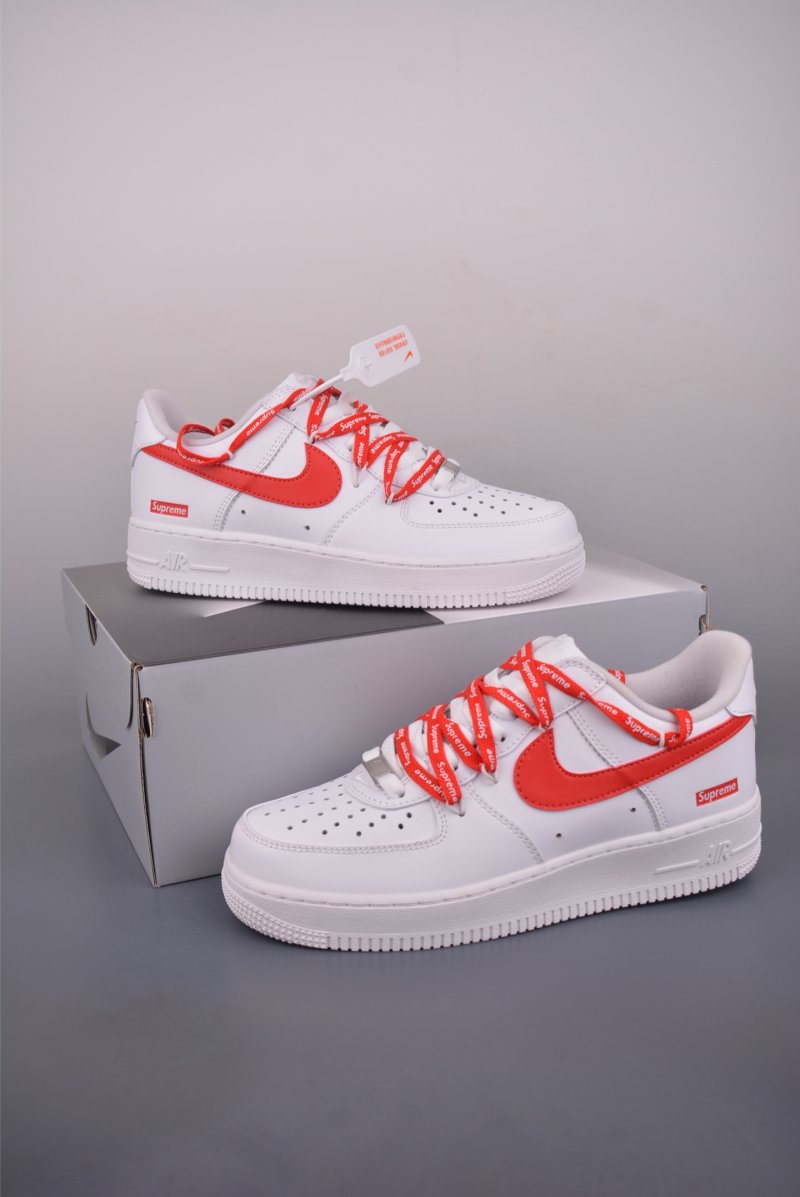 Nike Air Force 1 Low Supreme 'White / Red' view