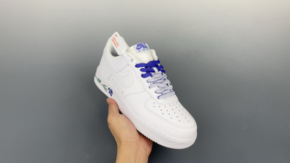 Nike Air Force 1 Low 'White / Blue Floral' view 1