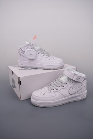 Nike Air Force 1 Mid 'White' view 5