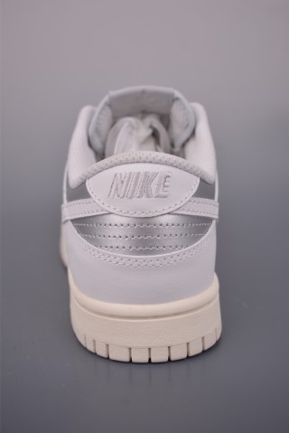 Nike SB Dunk Low 'White / Silver' view 4