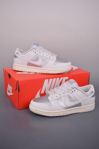 Nike SB Dunk Low 'White / Silver' view 5