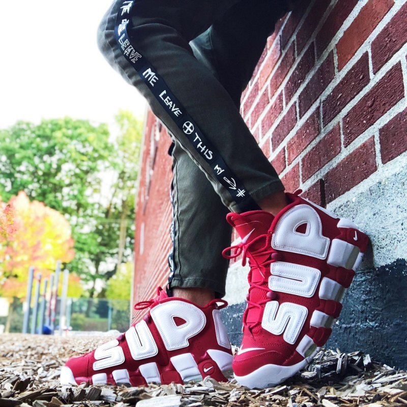 Nike Air More Uptempo Supreme 'White / Red' view