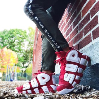 Nike Air More Uptempo Supreme 'White / Red' view 2