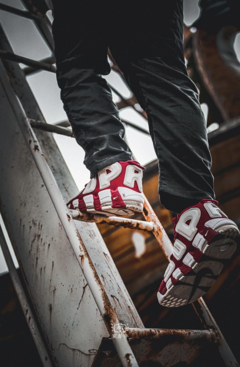 Nike Air More Uptempo Supreme 'White / Red' view