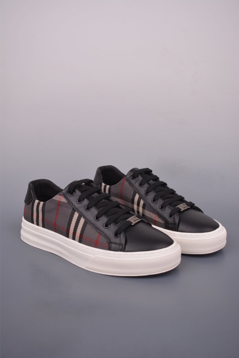 Burberry Check Leather Low 'Black / White'