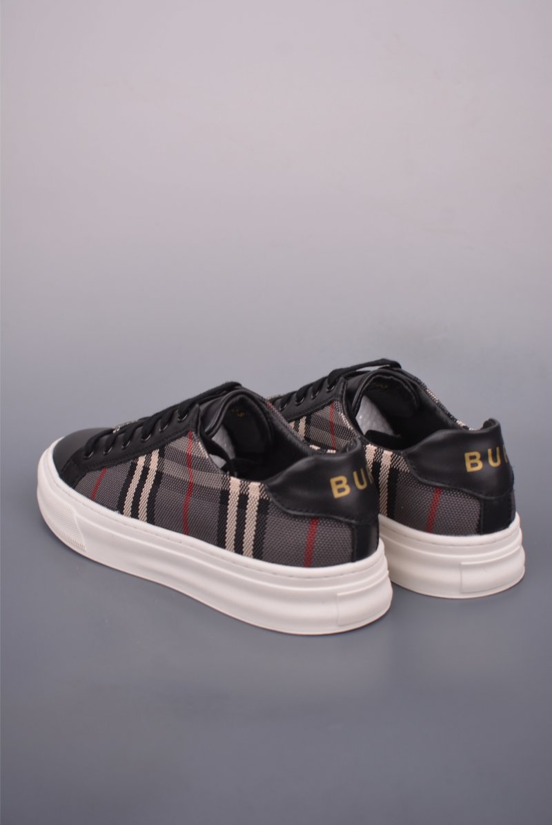 Burberry Check Leather Low 'Black / White' view