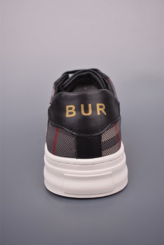 Burberry Check Leather Low 'Black / White' view 4
