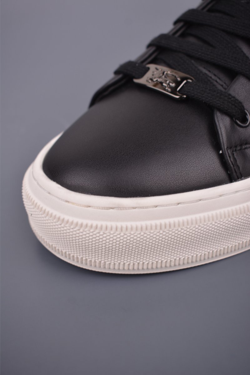 Burberry Check Leather Low 'Black / White' view