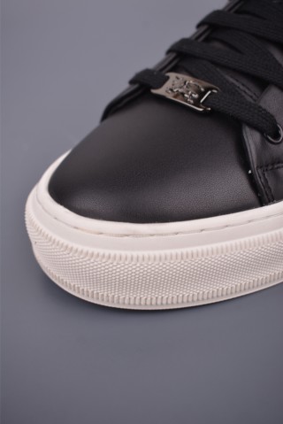 Burberry Check Leather Low 'Black / White' view 6