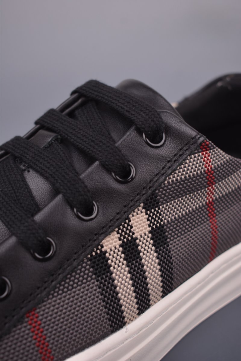 Burberry Check Leather Low 'Black / White' view