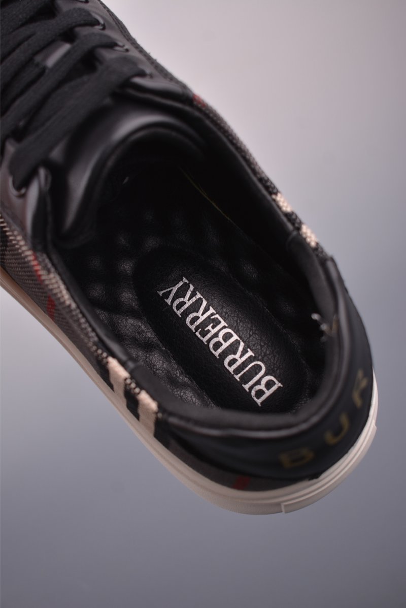 Burberry Check Leather Low 'Black / White' view