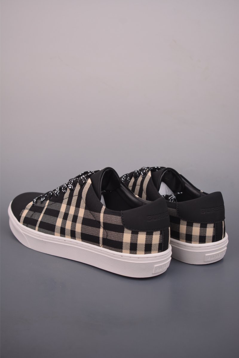 Burberry Check Leather Low 'Black / White' view
