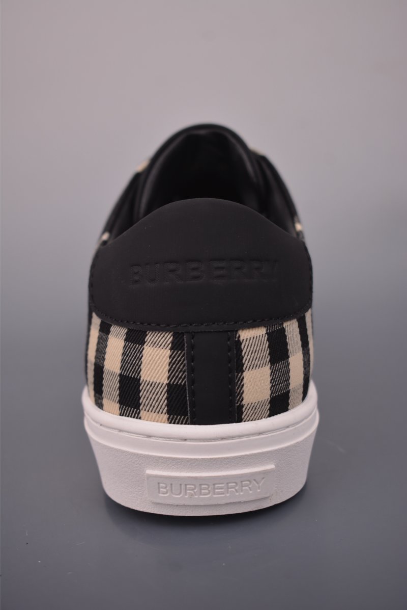Burberry Check Leather Low 'Black / White' view