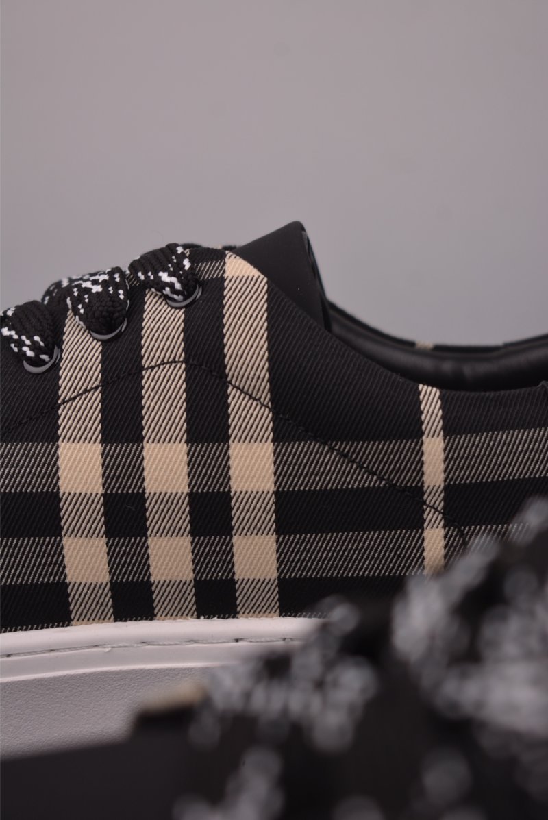 Burberry Check Leather Low 'Black / White' view