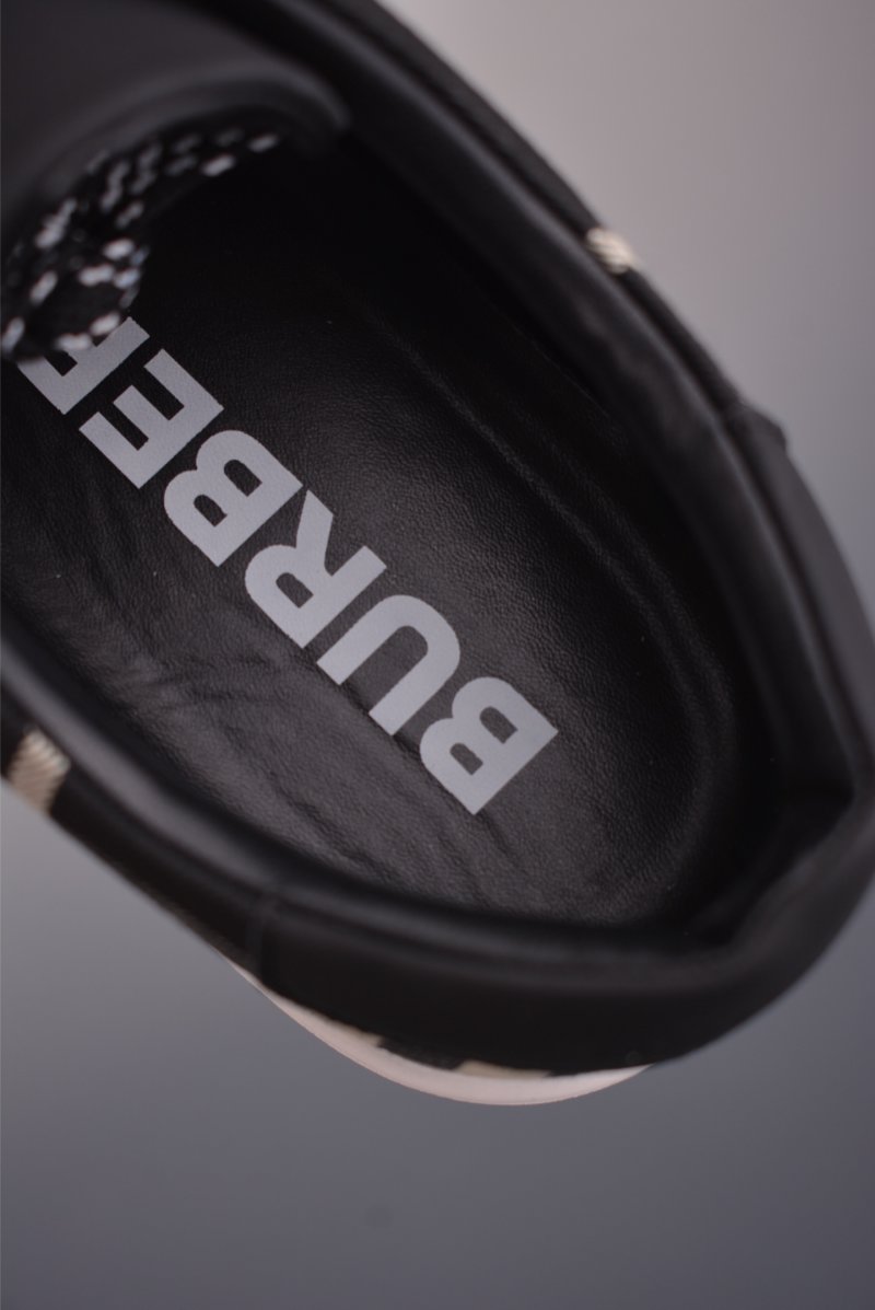 Burberry Check Leather Low 'Black / White' view