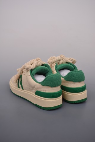 Foot Industry Basketball 90s Sneakers 'White / Brown' view 2
