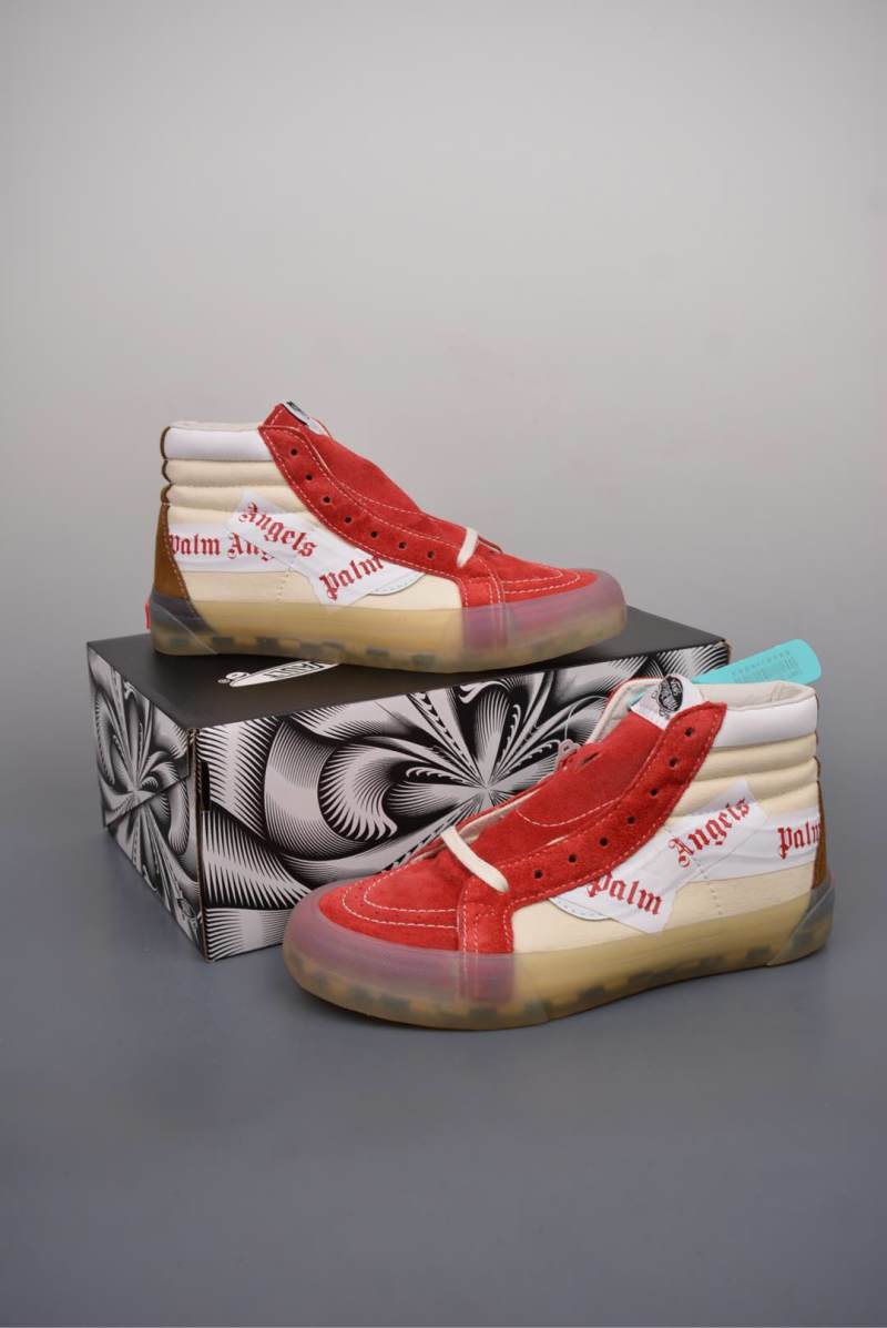 Palm Angels X Vans Sk8-Mid 'White / Brown / Red / Yellow' view