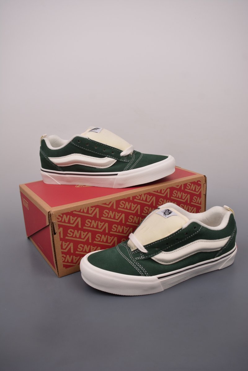 Vans Knu-Skool Logo 'White / Green' view