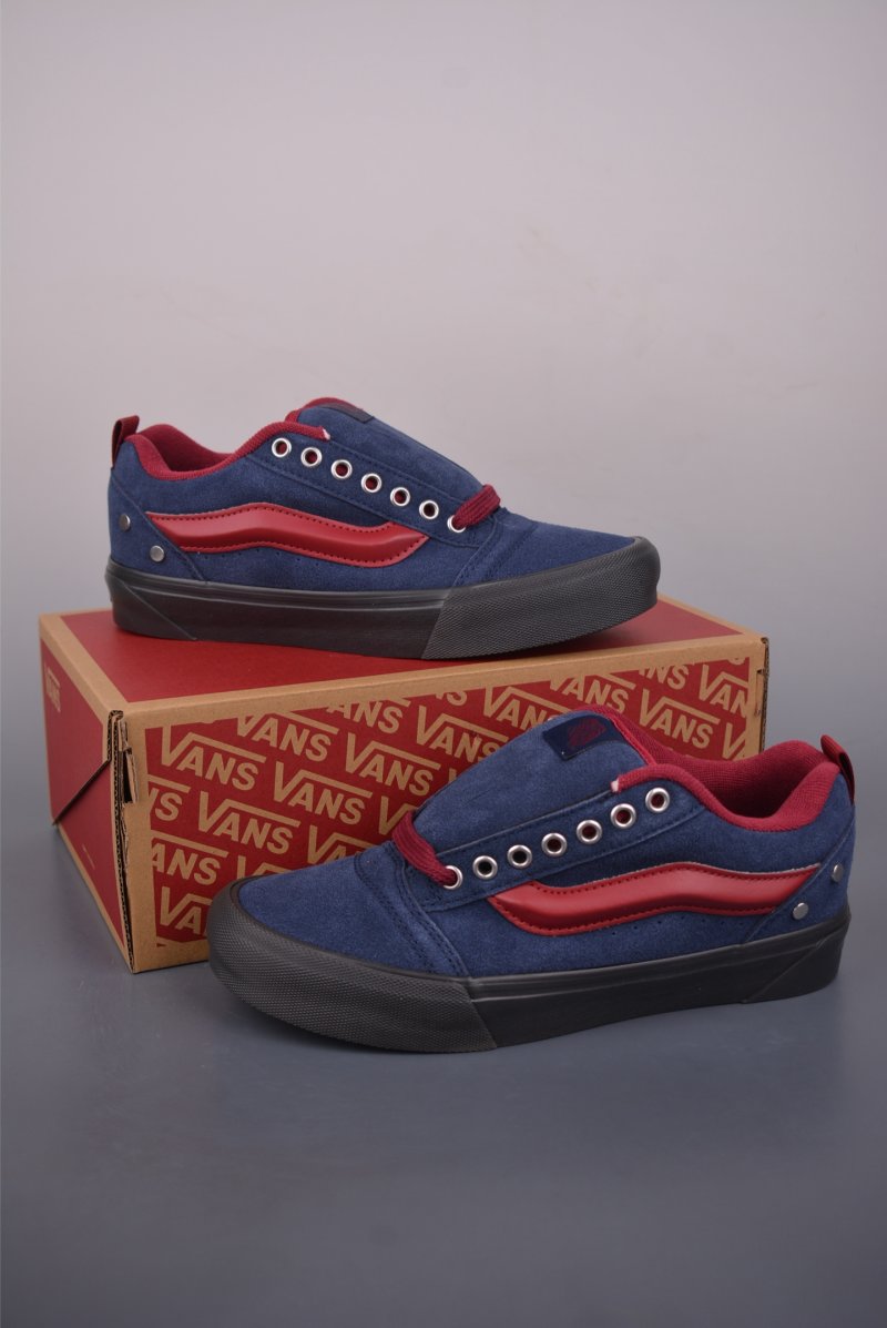 Vans Knu Skool Logo Studded 'Blue / Red' view