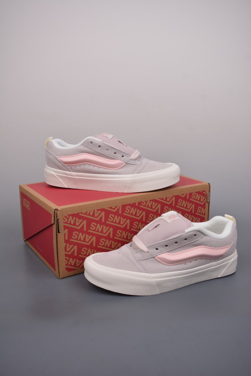 Vans Knu Skool Logo 'Cream / Grey / Pink' view