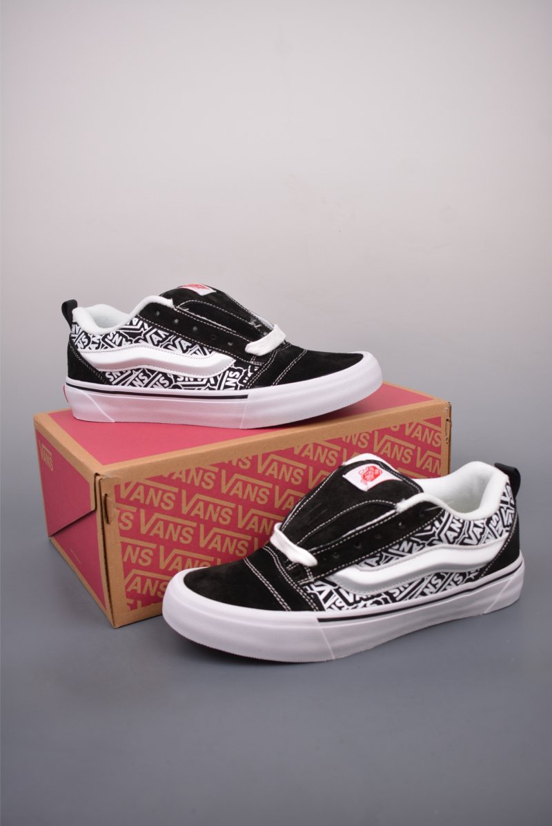 Vans Knu Skool Logo Graffiti 'Black / White' view