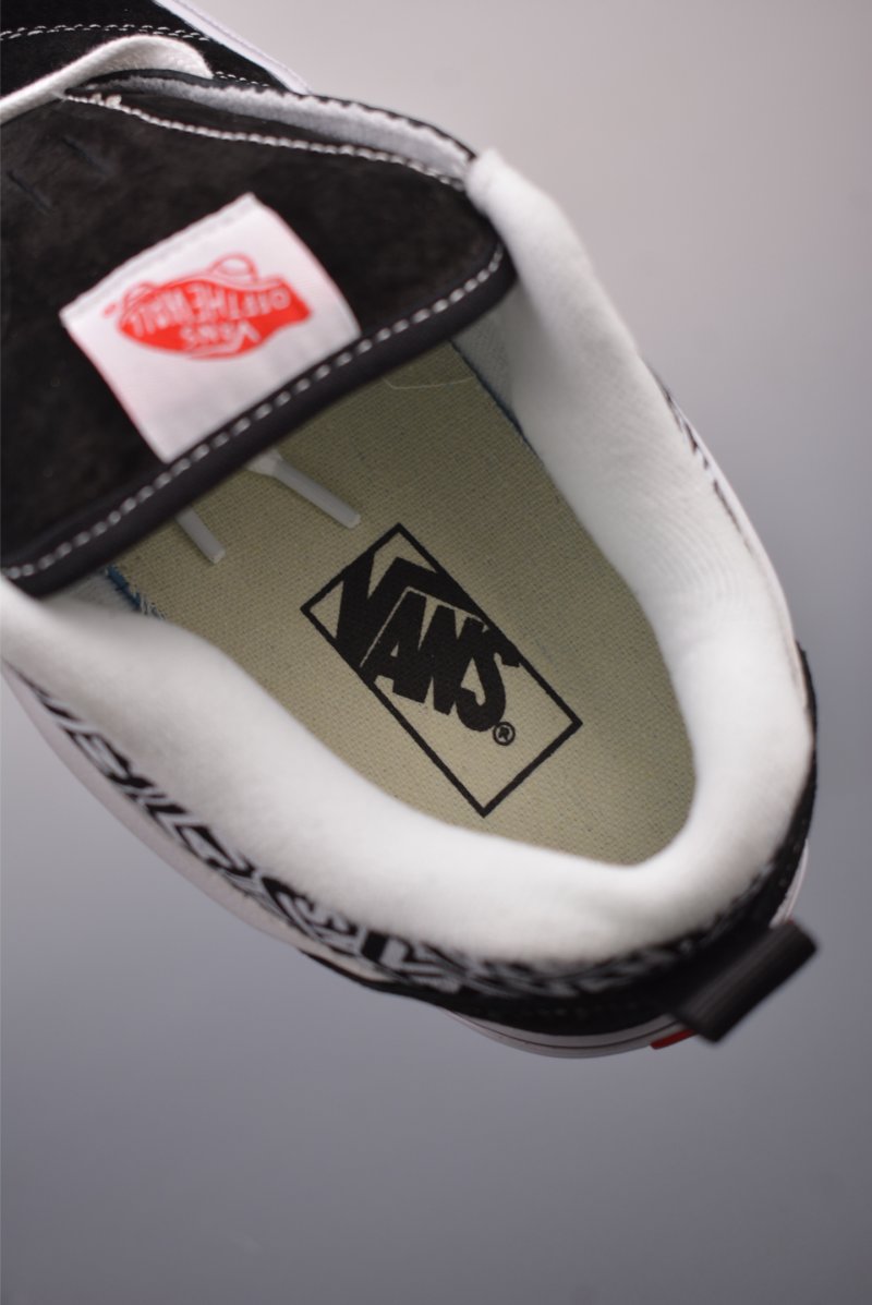 Vans Knu Skool Logo Graffiti 'Black / White' view