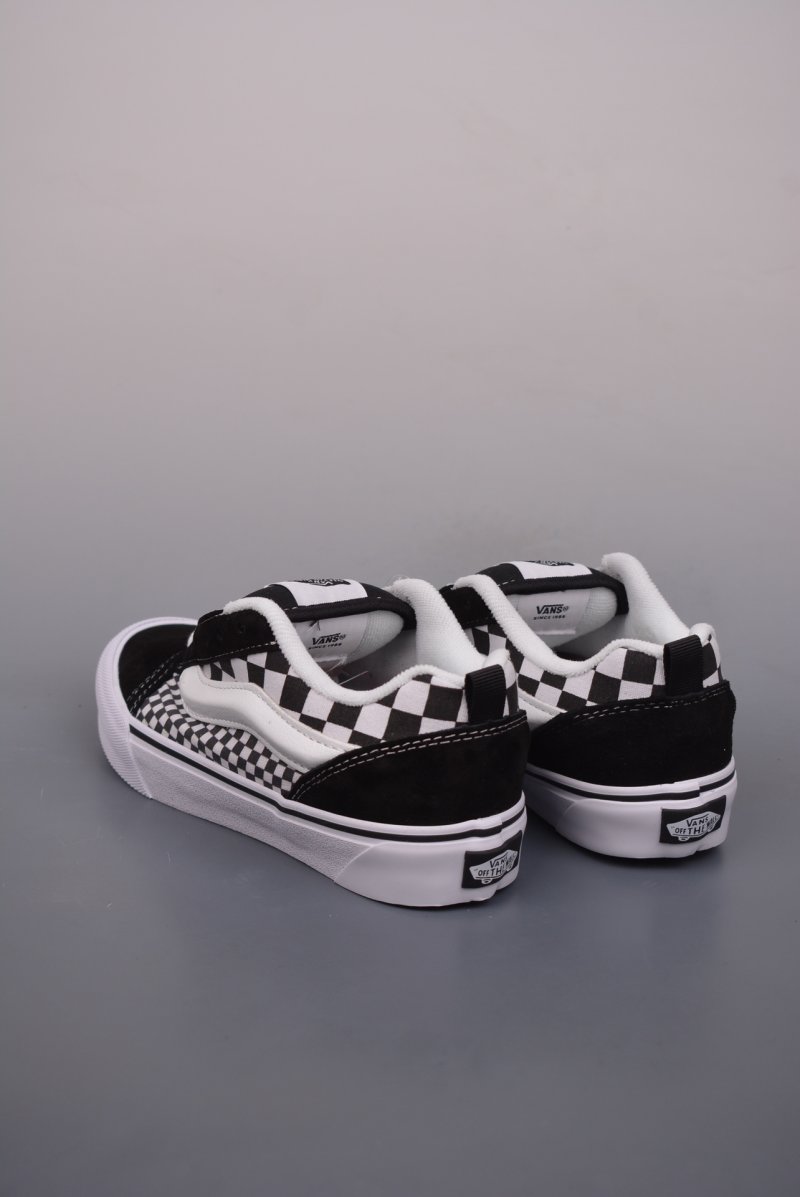 Vans Knu Skool Logo Checkerboard 'Black / White' view
