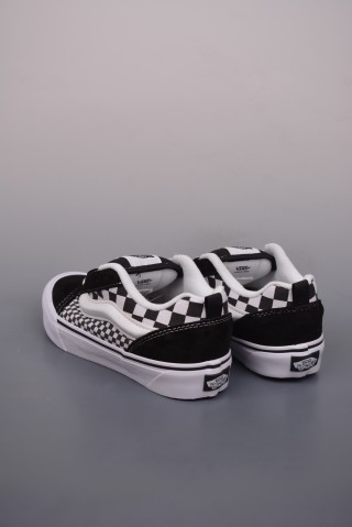 Vans Knu Skool Logo Checkerboard 'Black / White' view 2