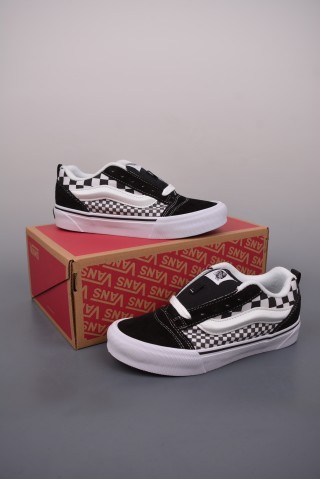Vans Knu Skool Logo Checkerboard 'Black / White' view 5