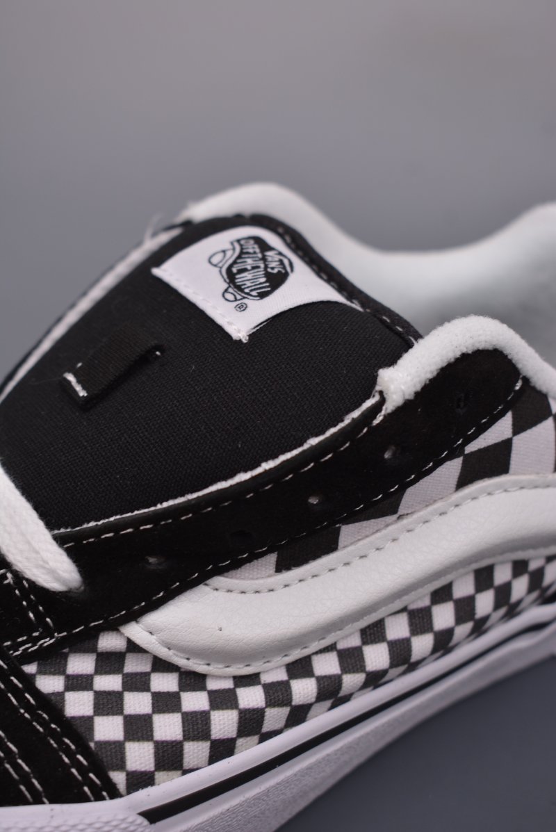 Vans Knu Skool Logo Checkerboard 'Black / White' view