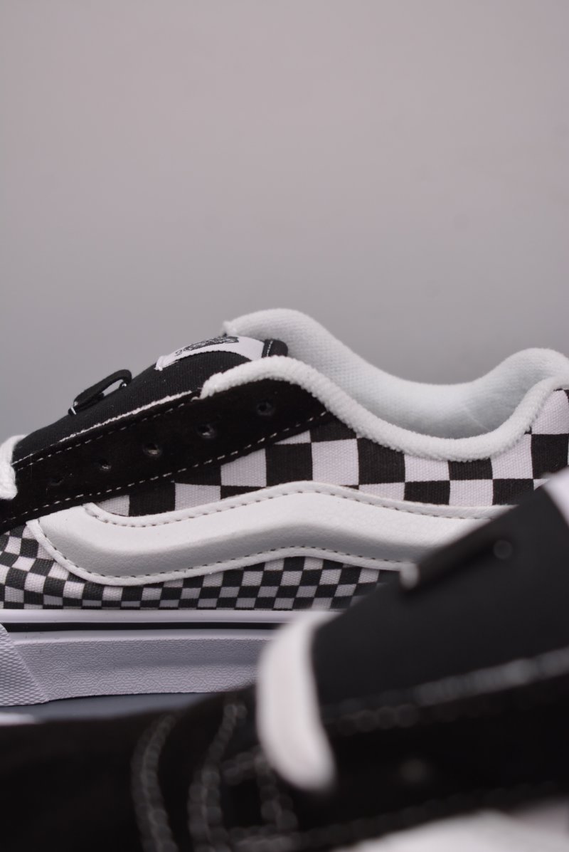 Vans Knu Skool Logo Checkerboard 'Black / White' view