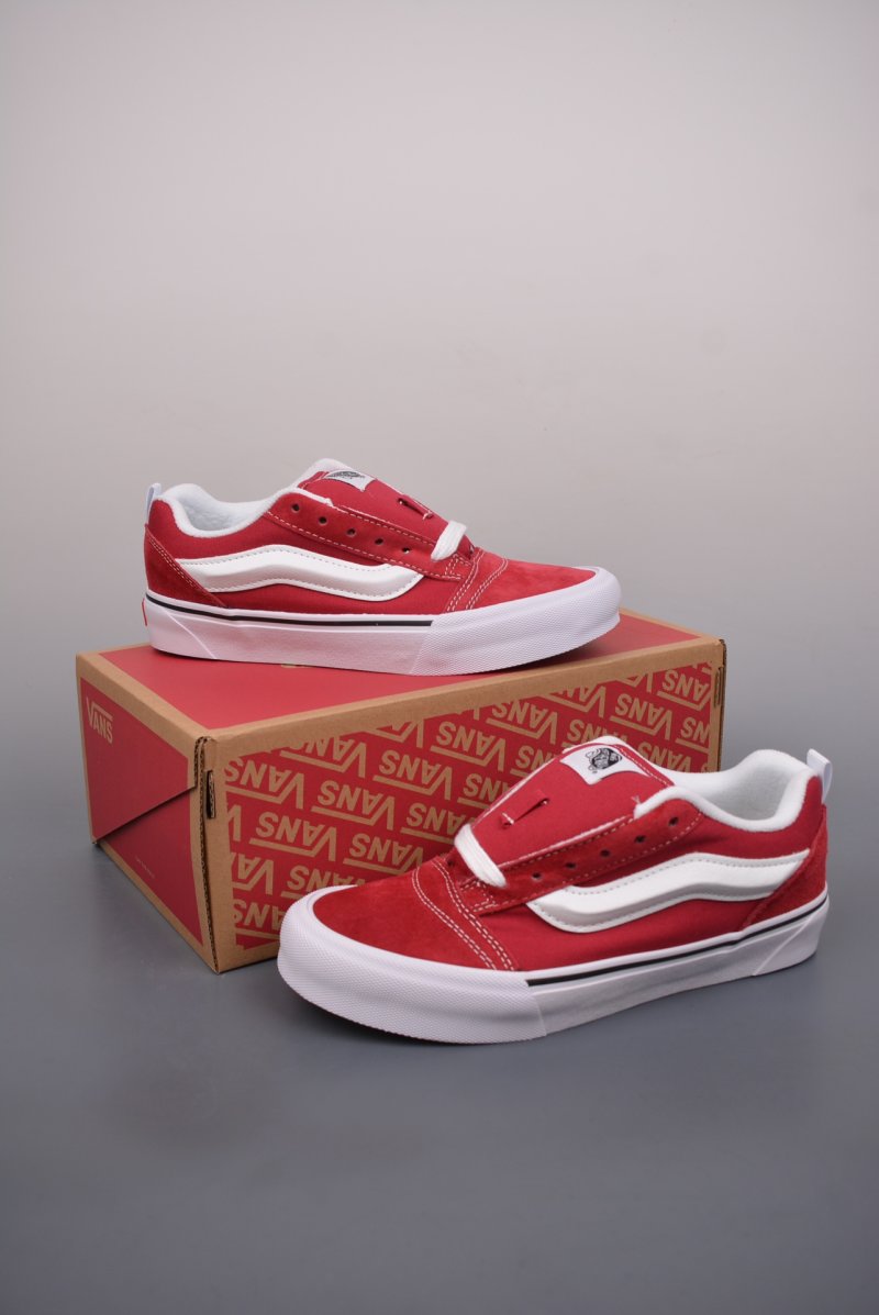 Vans Knu Skool Logo 'Burgundy / White' view