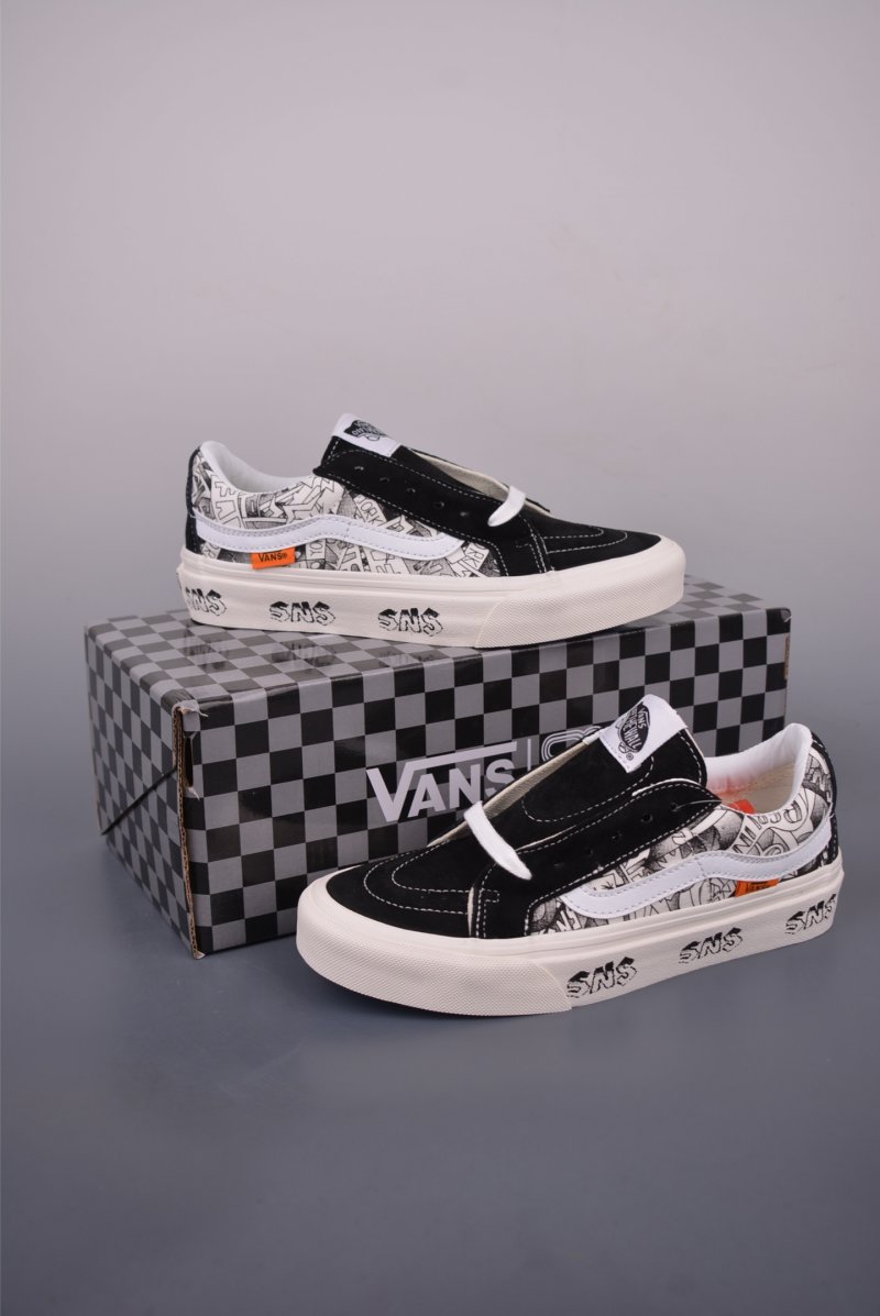Vans Sk8-Low 'SNS' 'Black / White' view