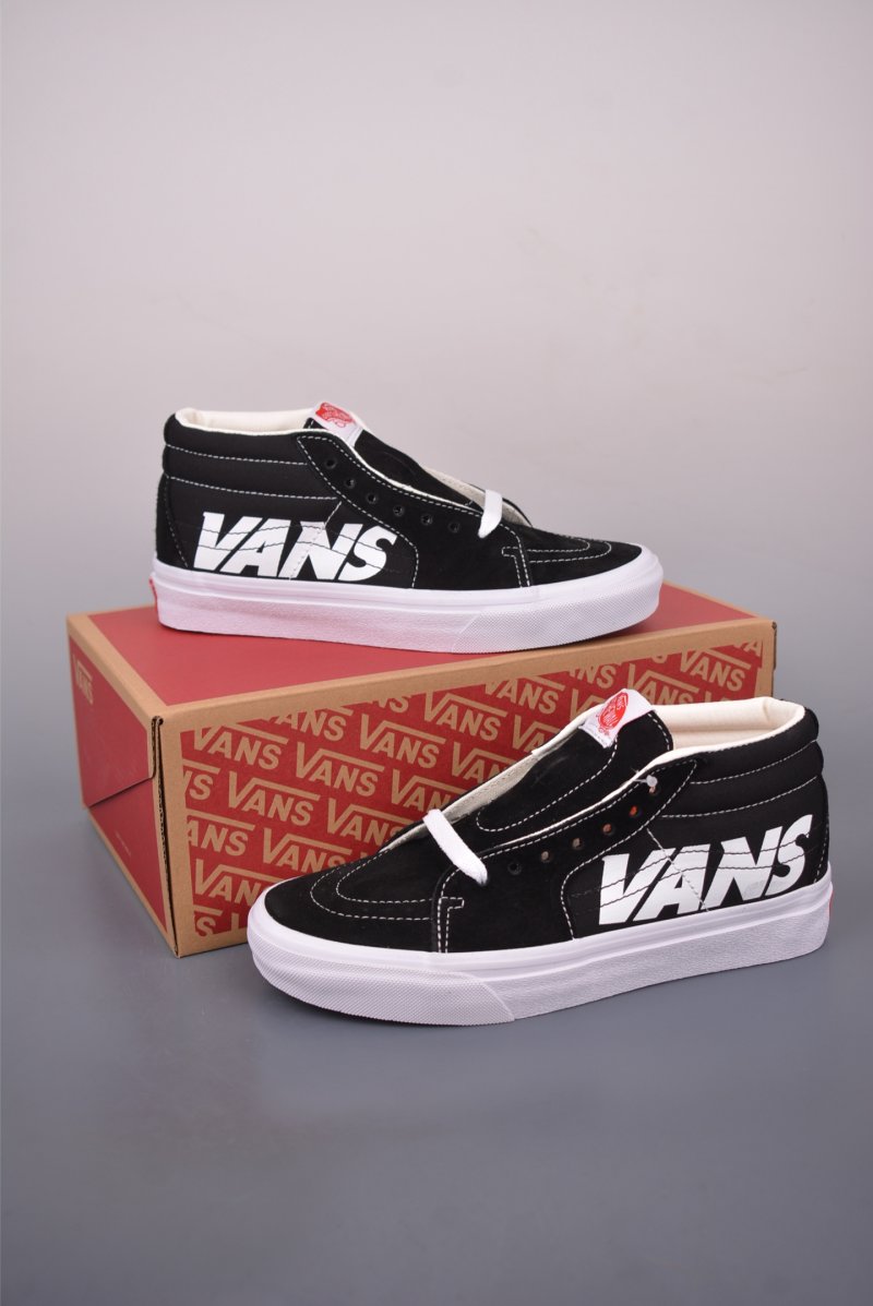 Vans Sk8-Mid 'Black / White Logo' view