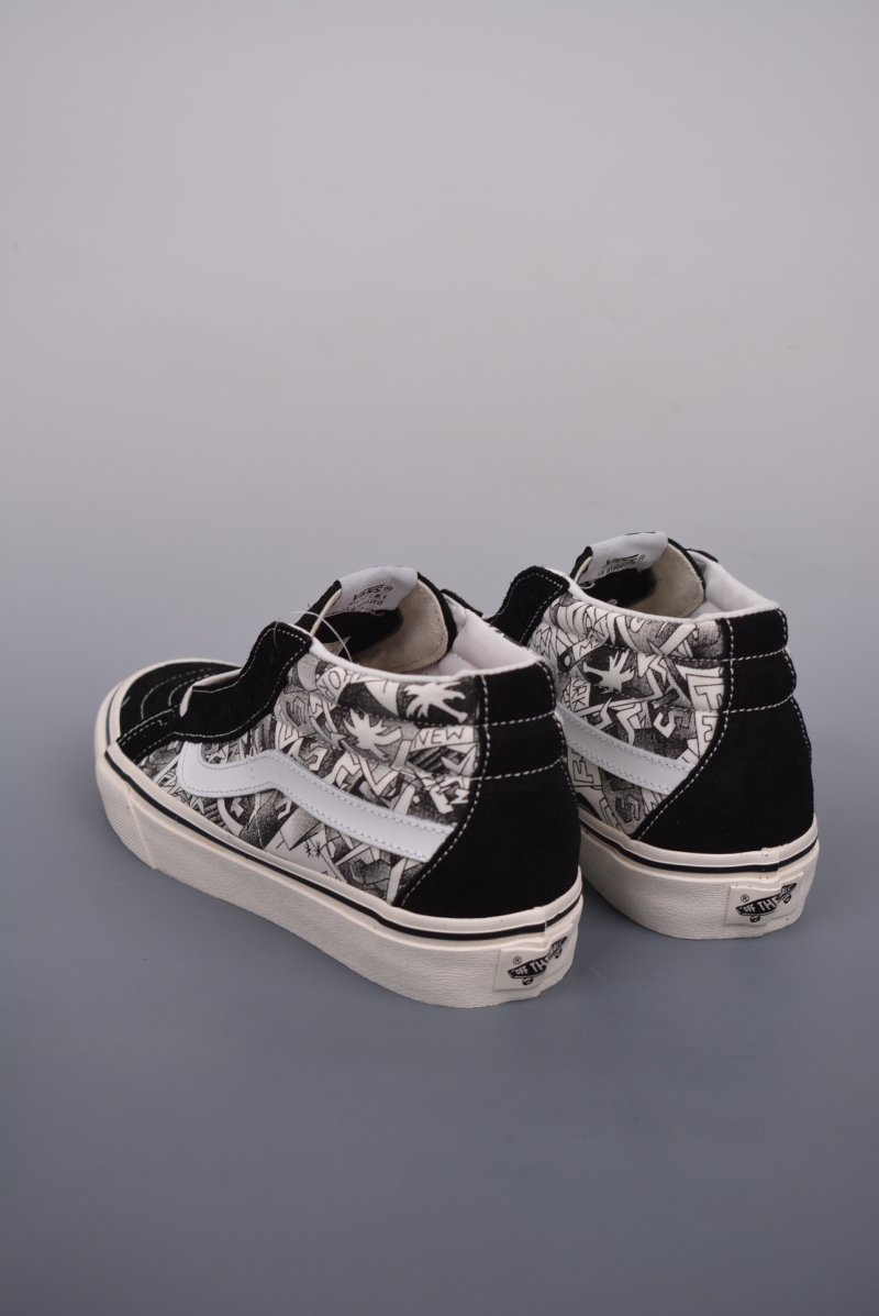 Vans Sk8-Mid 'SNS' 'Black / White Graffiti' view